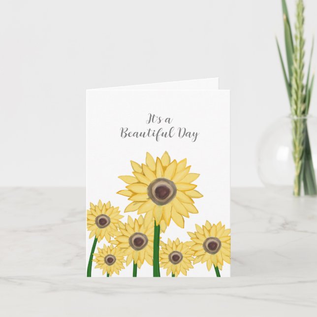 Tarjetas de girasoles Es un día hermoso (Anverso)