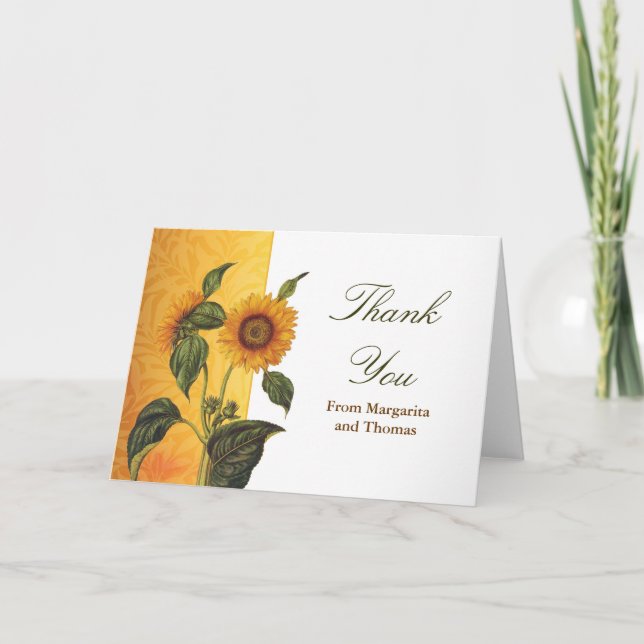 tarjetas de girasoles hermosos gracias (Anverso)