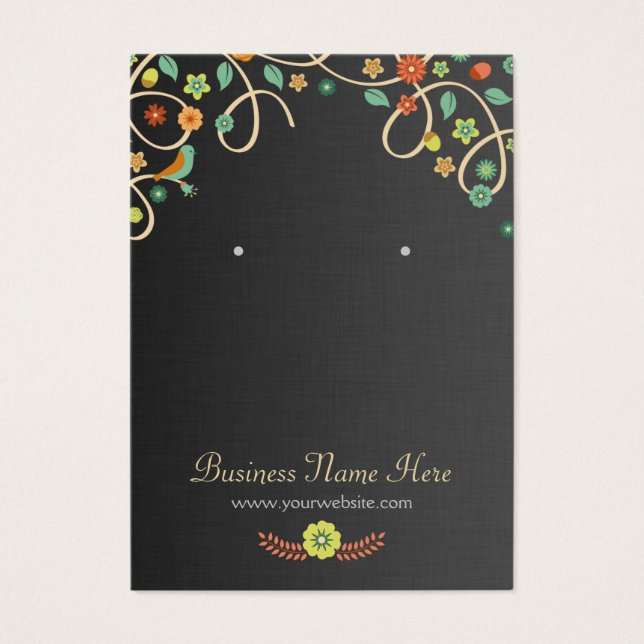 Tarjetas De Giro De Flores Oscuras Y Elegantes (Frente)