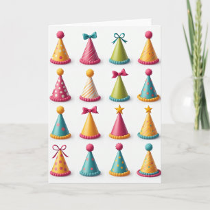 Tarjetas de Gorros de Cumpleaños Coloridos