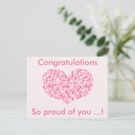 Tarjetas de graduación de corazones rosados | Feli
