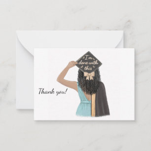 Tarjetas de graduación de la escuela moda Black Wo