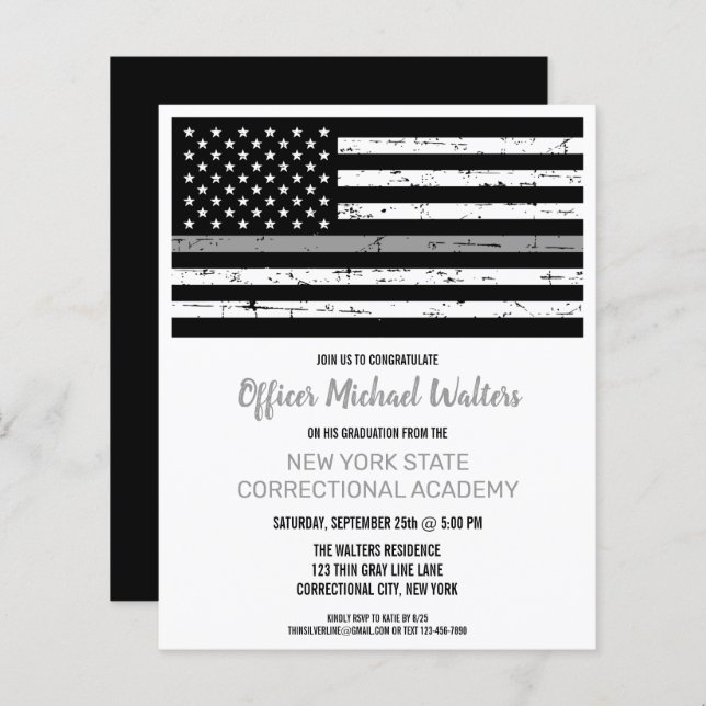 Tarjetas de graduación de oficial correccional de  (Anverso / Reverso)