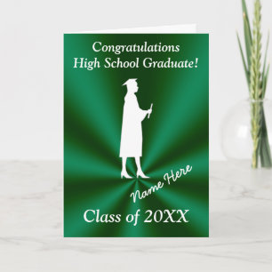 Tarjetas de graduación de Personalizable verde y b