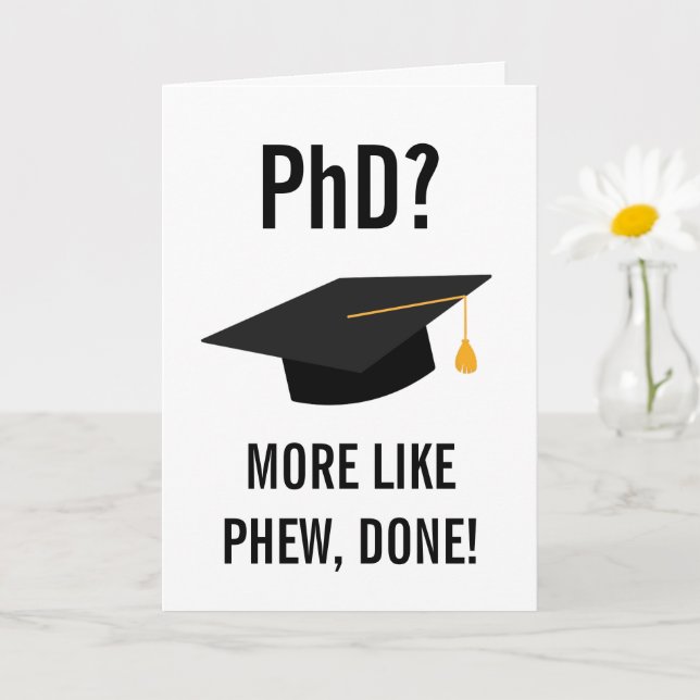 tarjetas de graduación de phd divertidas (Planta pequeña)