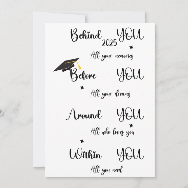 tarjetas de graduación de su hija (Anverso)