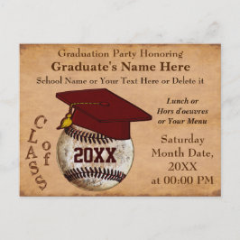 Tarjetas de graduación personalizadas de béisbol v