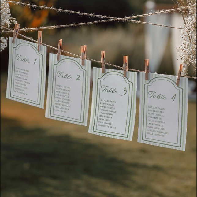 Tarjetas de gráfico de asientos de mesa a rayas de (Subido por el creador)