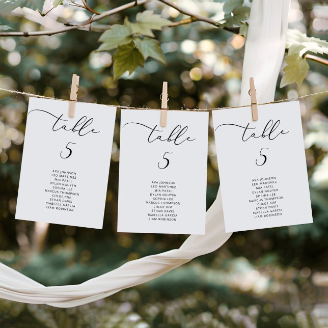 Tarjetas de gráfico de asientos de mesa elegantes  (Subido por el creador)