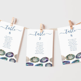 Tarjetas de gráfico de tablas de Boda de la shell