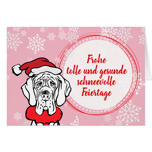 Tarjetas de Gran Danés de Navidad Patrón (Anverso (Horizontal))