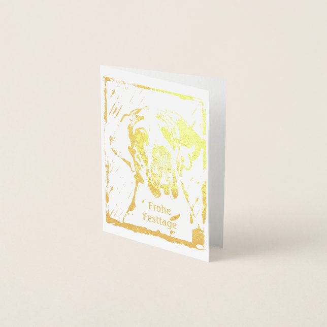 Tarjetas de grandes daneses de oro para navidades (Anverso)