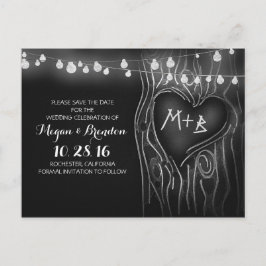Tarjetas de guardado de fecha con luces de pizarra