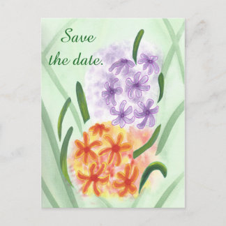 Tarjetas de Guardar Fecha con Flores de Jacinto Na