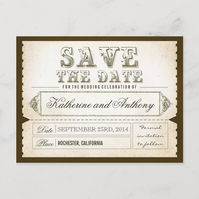 tarjetas de guardar la fecha - tarjetas postales (Anverso)