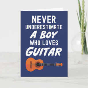 Tarjetas de Guitarrista Azules Marinos Adorables p