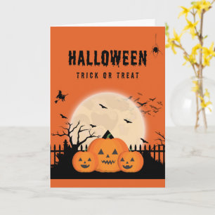 Tarjetas de Halloween Adorables Fantasmas, Calabaz