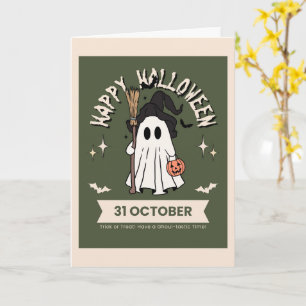 Tarjetas de Halloween Adorables Fantasmas, Calabaz