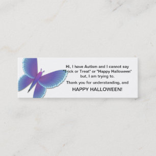 Tarjetas de Halloween Autismo Truco o Trato Maripo