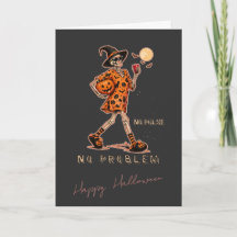 Tarjetas de Halloween de esqueleto: Sin pulso, sin
