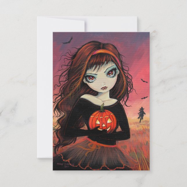 Tarjetas de Halloween de Fuego Otoñal (Anverso)