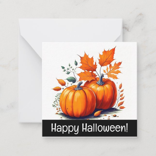 Tarjetas de halloween felices, lindas, para compra (Anverso)