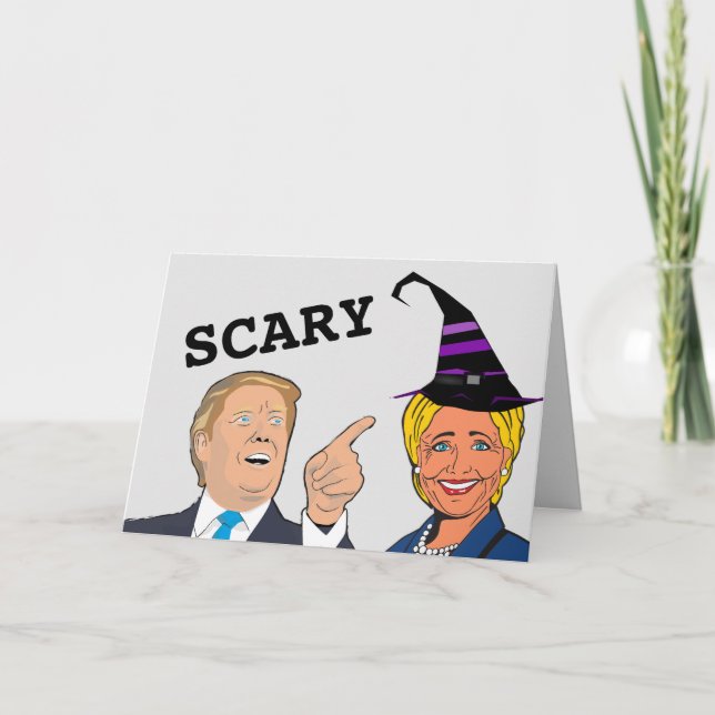 TARJETAS DE HALLOWEEN HILLARY Y TRUMP (Anverso)