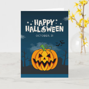 Tarjetas de Halloween Lindas Fantasmas, Calabazas