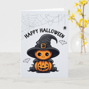 Tarjetas de Halloween Lindas Fantasmas, Calabazas