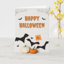 Tarjetas de Halloween Lindas Fantasmas, Calabazas