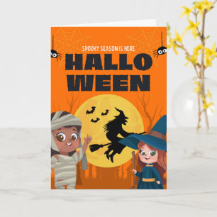 Tarjetas de Halloween Lindas Fantasmas, Calabazas