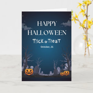 Tarjetas de Halloween Lindas Fantasmas, Calabazas