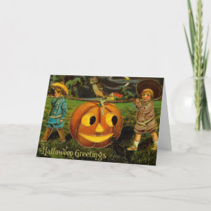Tarjetas de Halloween - Postal antigua de carrete