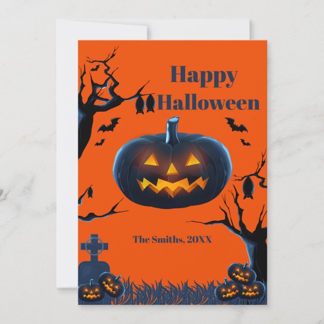 Tarjetas de halloween Scary Pumpkin (Anverso)