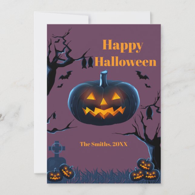 Tarjetas de halloween Scary Pumpkin (Anverso)