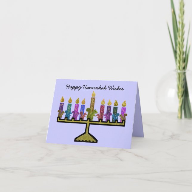 Tarjetas de Hannukah Menorah de las ardillas (Anverso)