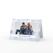 Tarjetas de Hanukkah - Copos de Nieve Azules