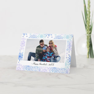 Tarjetas de Hanukkah - Copos de Nieve Azules