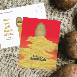 Tarjetas de Hanukkah de Latkes y Gelt