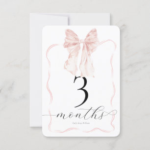 Tarjetas de hitos rosadas para Bow - Prop de foto