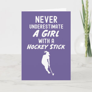 Tarjetas de Hockey Rosadas Lindas Para Niñas Jugad