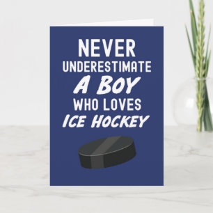 Tarjetas de Hockey sobre Hielo Azules Marinos para