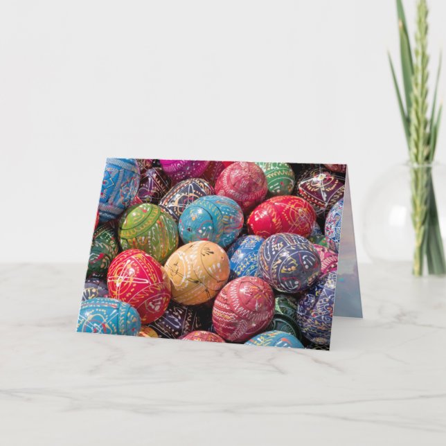 Tarjetas de Huevos de Pascua Decorados Checos (Anverso)