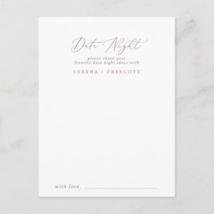 Tarjetas de Ideas Delicadas Rosa Gold Date Night