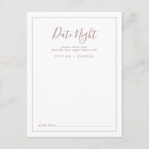 Tarjetas de Ideas minimalistas Rosa Gold Date Nigh