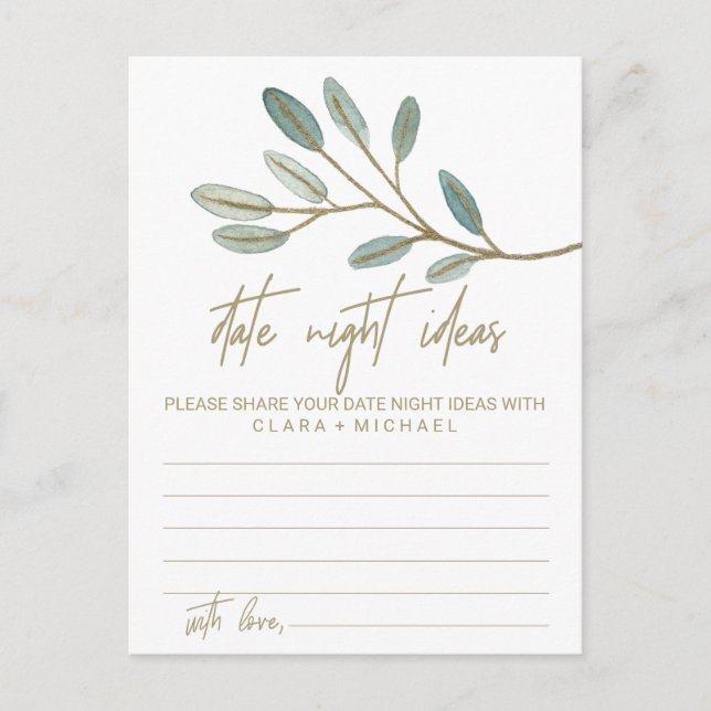 Tarjetas de ideas nocturnas con vino de oro Eucaly (Anverso)