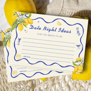 Tarjetas de ideas nocturnas de la ducha de novia l