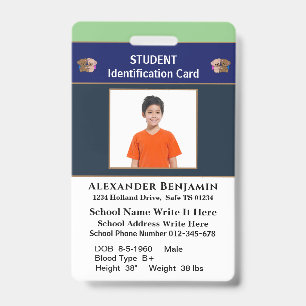 Tarjetas de identificación de estudiantes con foto