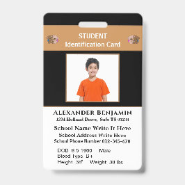 Tarjetas de identificación escolares con foto del