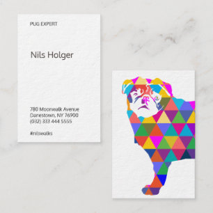 Tarjetas de Ilustracion de perro de pug triangular